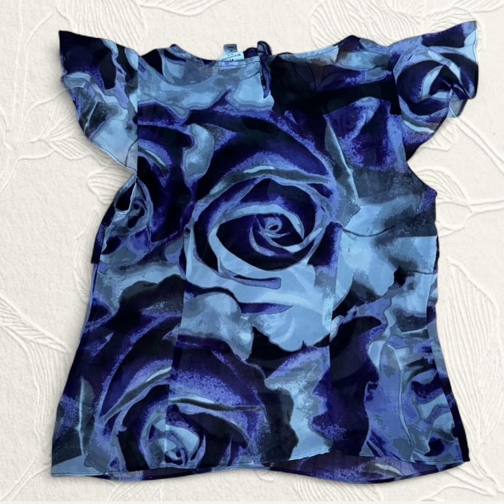 Black & purple Floral Blouse size - Picture 2 of 4